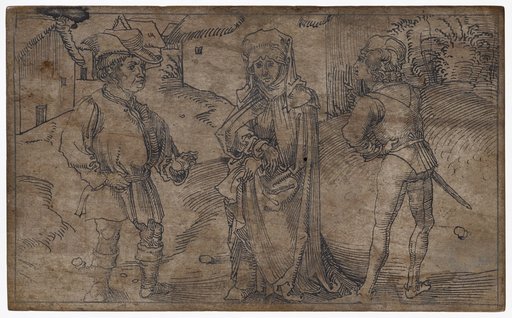 Chremes and Sostrata with Their Son Clitipho Before the Village (Heaut. V.4)