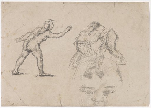 Bathers, Two Wrestling Men, and a Boy's Head