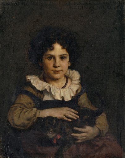 Girl with a Cat in Her Arms
