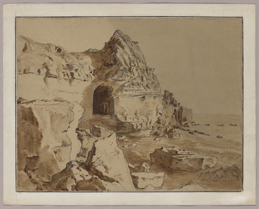 Seacoast with a Large Cave near Anzio