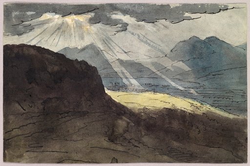 Mountain Landscape with Bright Sunlight