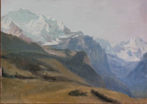View over the Slope of Wengen to the Jungfrau and Breithorn