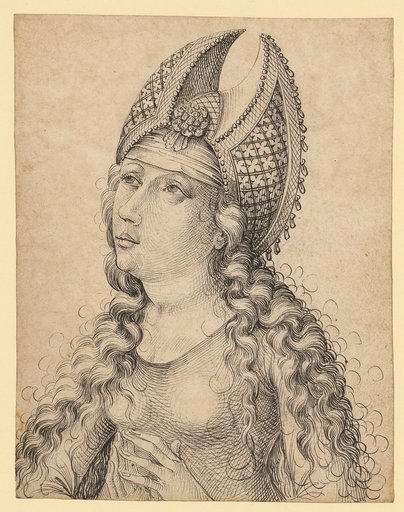 Half-Length Portrait of a Woman Looking Up, to the Left