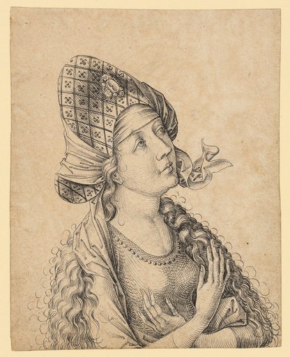 Half-Length Portrait of a Woman Looking Up, to the Right