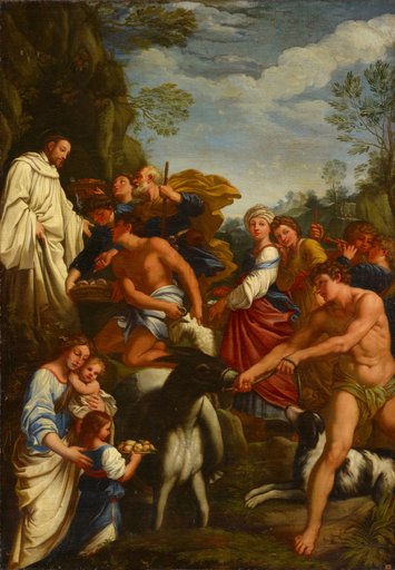 Saint Benedict Receiving Food from Shepherds