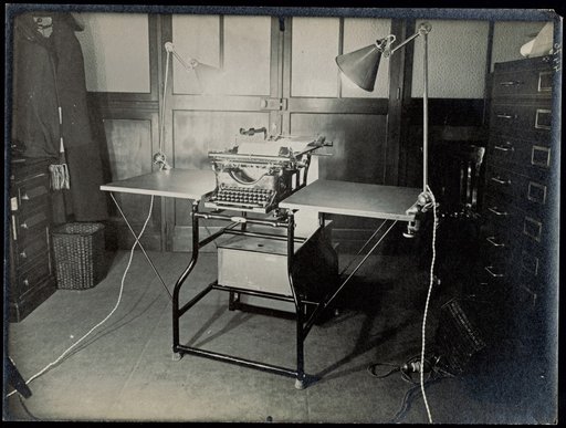 Accounting machine inserted into a special table