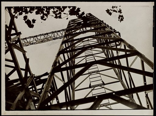 Metal mast with ladder