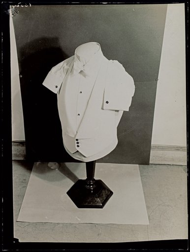 Dress Shirt and Waistcoat with Cuffs and Bow Tie, Advertisement for "Sulka et Cie."