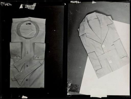 Folded Men's Shirt and Folded Pajamas, Advertisements for "À la Toile d'Avion"