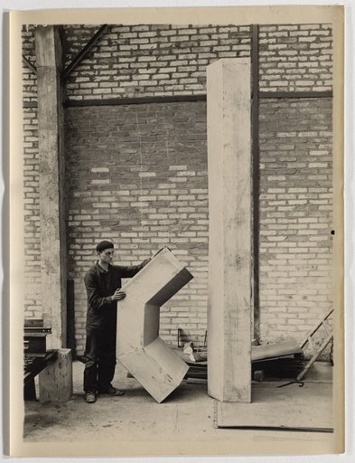Worker with Metal Parts, Fillod Factory in Florange (Moselle)