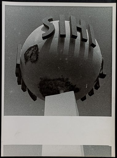 Spherical tower finial with triple inscription "SIHI"