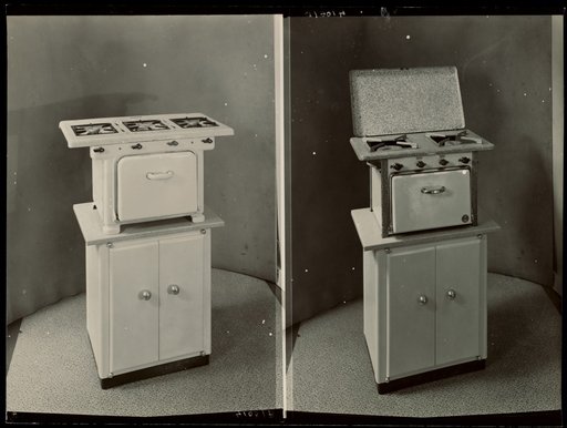 Kitchen cabinets with mounted "Butagaz" stoves