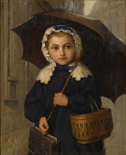 Louise Anker with an Umbrella