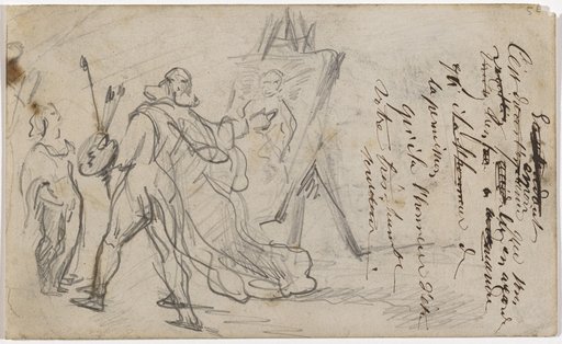 Painter with Palette in Hand (after "The Unknown Masterpiece" by Balzac)