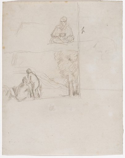 Seated Oriental and Landscape with Figures