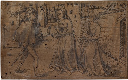 Phaedria Encounters the Maids Pythias and Dorias (Eun. IV.3)