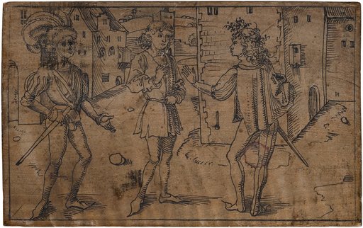 Pamphilus, Byrrhia and Charinus in conversation (Andria II.1)