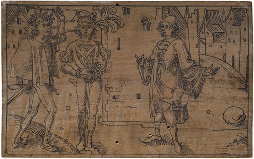 Charinus, Pamphilus and Davus in conversation in a square (Andria II.2)
