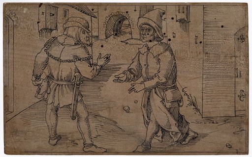 Demea and Micio in conversation