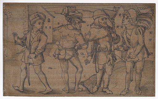 Syrus meets Geta, Demea and Aeschinus