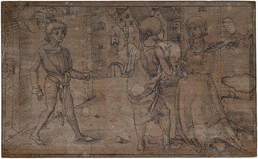 Pamphilus Meets Parmeno and Sostrata in Conversation