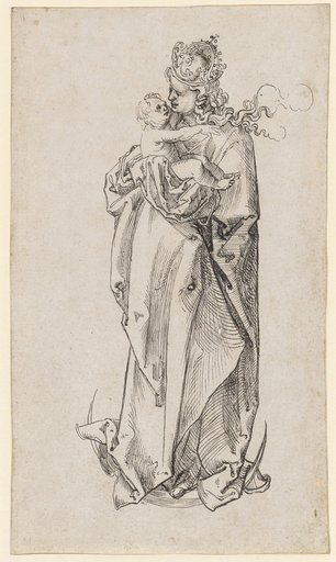 Mary with Child Standing on the Crescent Moon