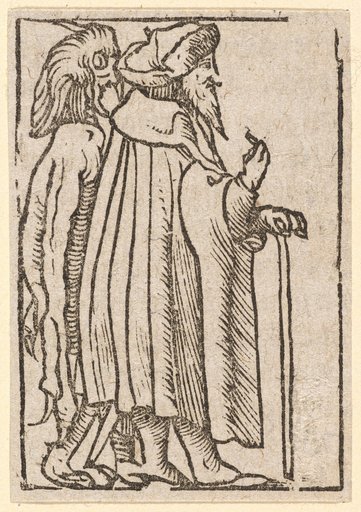 The Estates of Men and Theatrical Figures. Judge (?) with a Devil Sneaking Behind