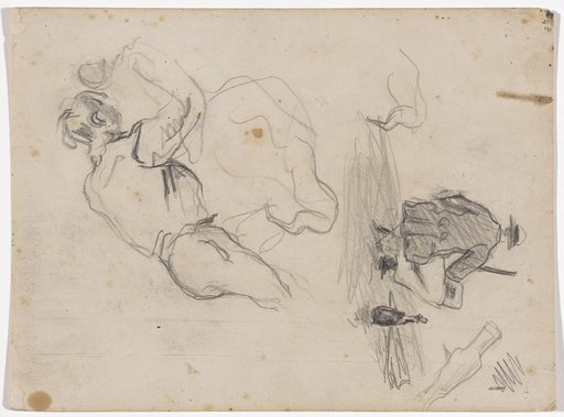Study for "L'Orgie" (c. 1867), Painter Sitting Outdoors