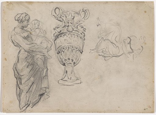 Mother with Child, Ornamental Vase, Female Figure
