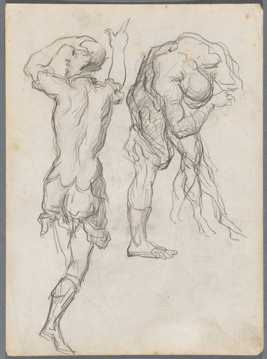 Figure Studies After Giulio Romano's "The Capture and Burning of a City" from "Fructus Belli" (Anonymous Copy of the Cartoon), and an Unknown Work