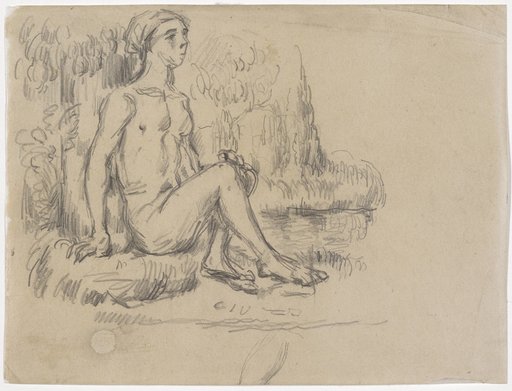 Bather Sitting at the Water's Edge