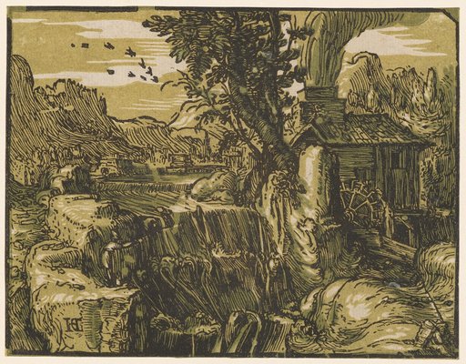 Landscape with Waterfall