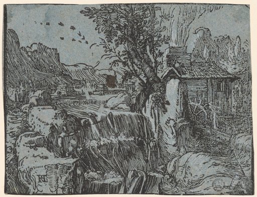 Landscape with Waterfall