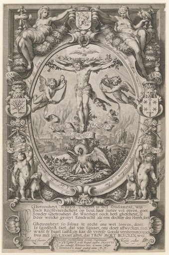 Coat of Arms of the Haarlem Rhetoric Chamber of the Pelicanists ("Trou moet blycken")