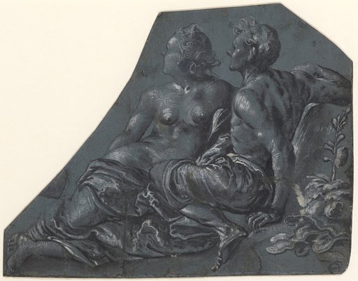 Corner Fragment with Two Half-Figures