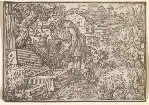 Jacob Places the Staves in the Trough (Gen. 30)