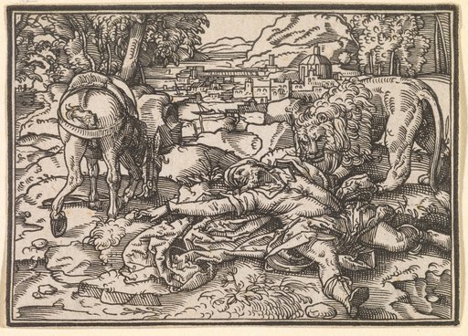 The Prophet from Judah Slain by a Lion (1 Kings 13)