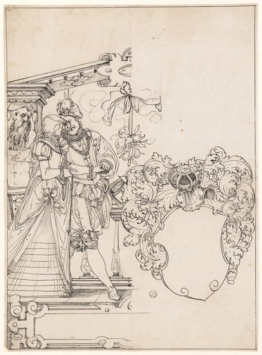 Window Design with a Walking Couple and an Empty Shield