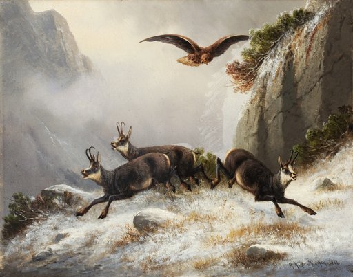Ibex Pursued by an Eagle