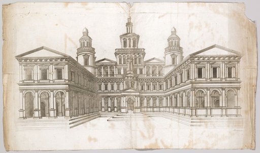 Palace with two wings and porticoes on the ground floor