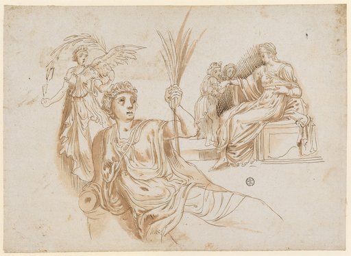 Victoria with Laurel Branch, Kneeling Piece of a Reclining Nymph, Seated Woman