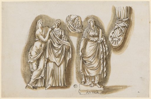 Demeter and Kore from the Relief of the Puteal Albani, Female Upper Body, Archaic Female Statue Holding a Column, Sandal of a Barbarian