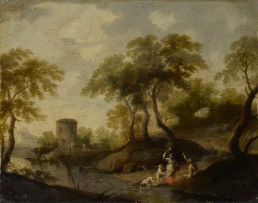 River Landscape with Figures