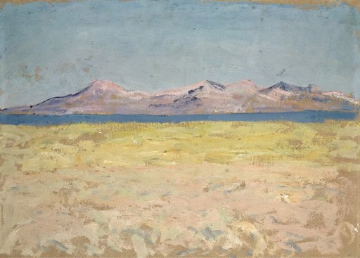 Shoreline with Narrow Arm of the Sea and Distant Ridge