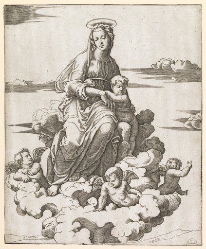 Madonna and Child on an Angel's Cloud