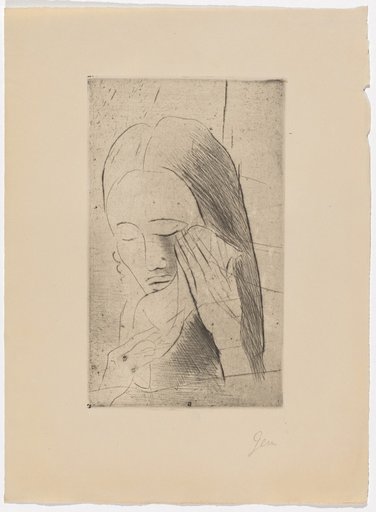 Female Head with Hand on the Left Cheek