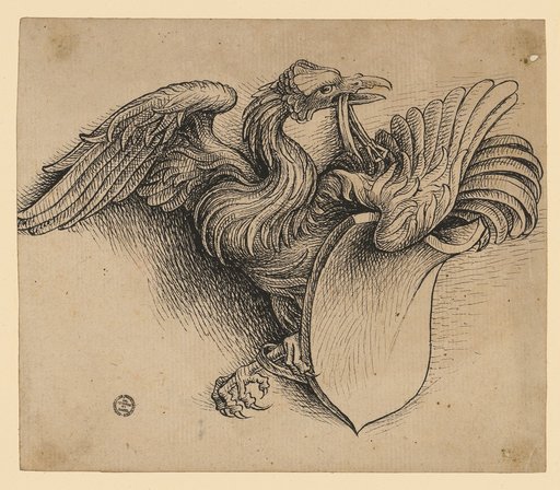 Fantastical bird of prey as a supporter