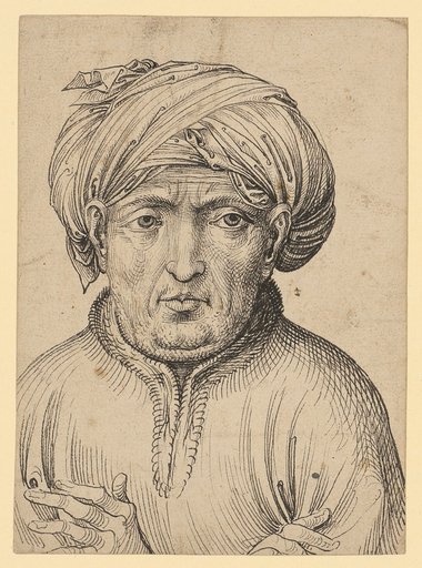 Bust of a man with a turban, en face