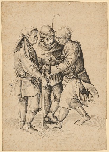 Three peasants in conversation