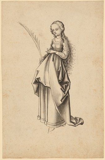 Young girl with a ring and palm branch
